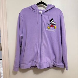 Purple Walt Disney World Mickey Mouse Zip Up Fleece Hoodie size 1X